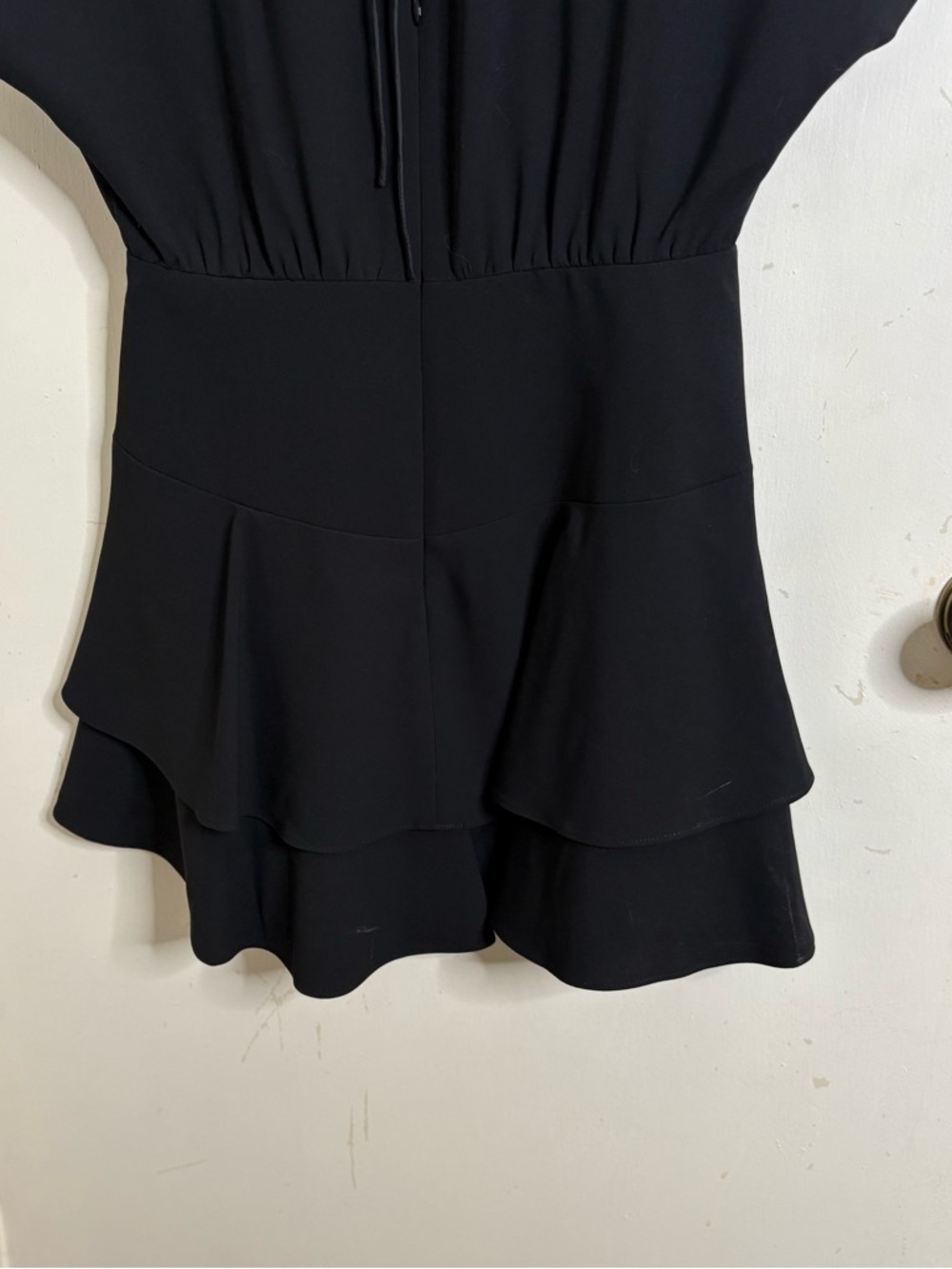 Alice + Olivia Black Mini Dress with Layered Ruffle Skirt - Picture 14 of 14